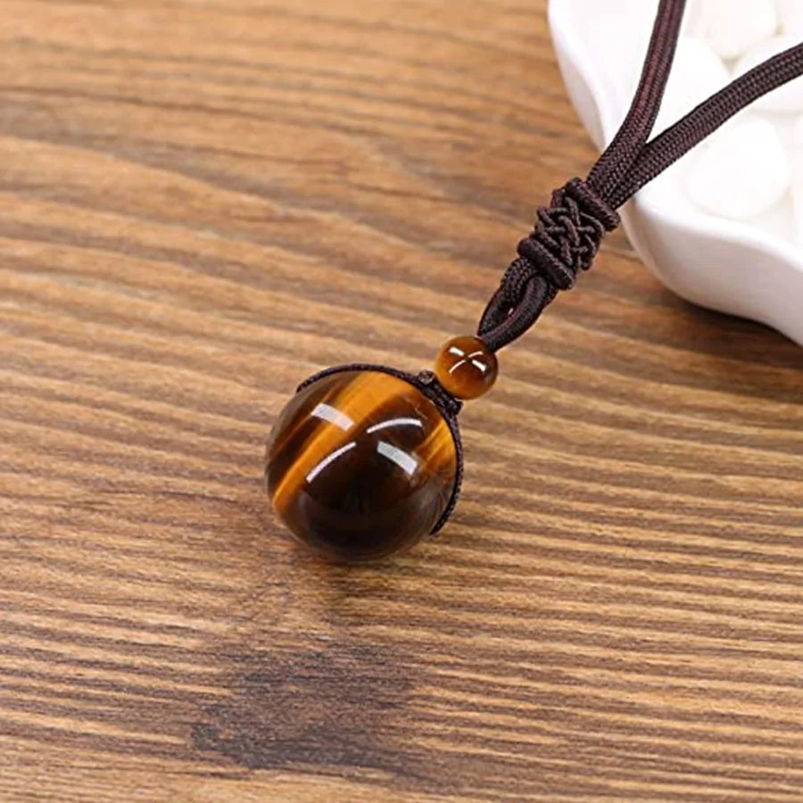 Tiger Eye Stone Pendant Necklace